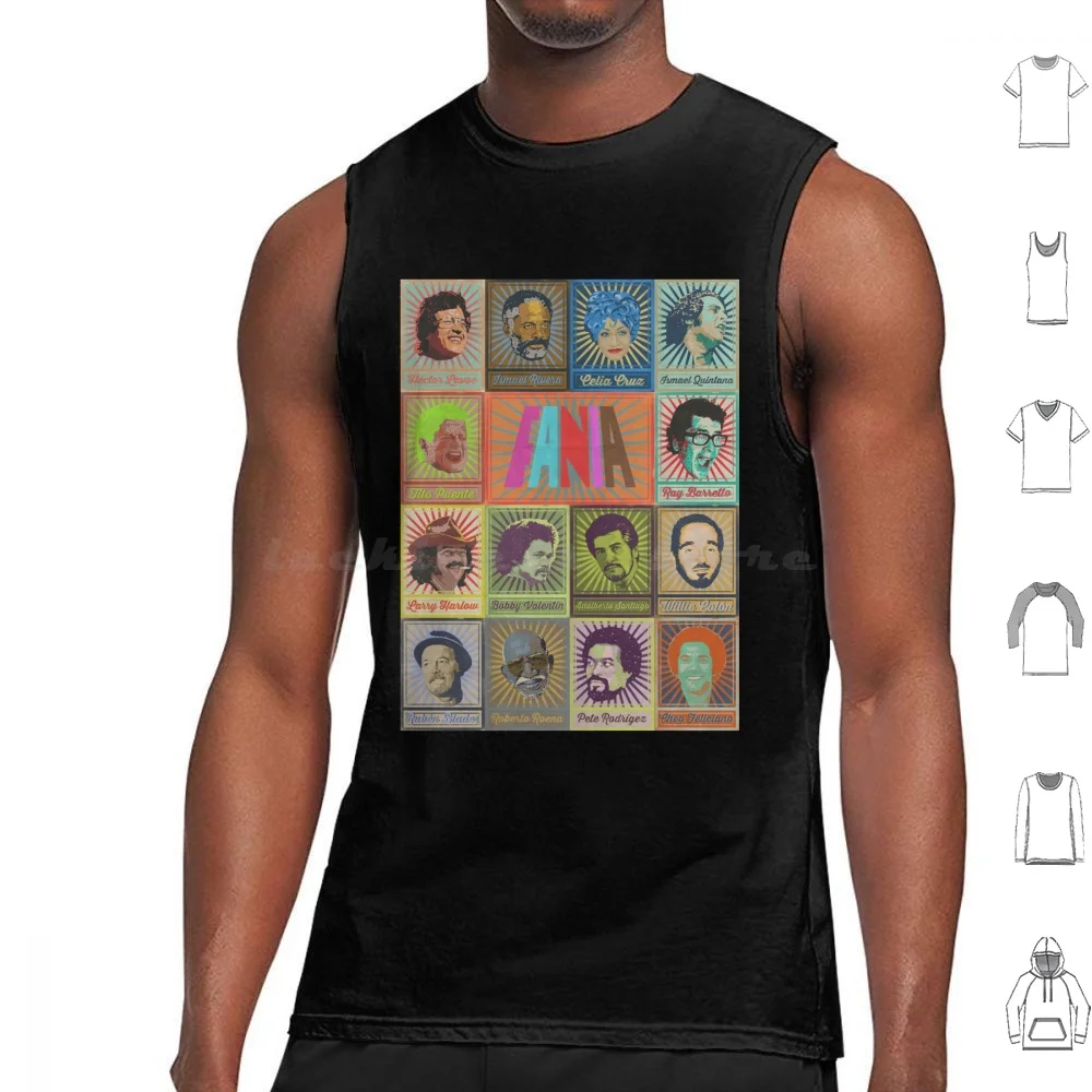 Fania Stars Poster Tank Tops Vest Sleeveless Bobby Lavoe Ismael Rivera Celia Cruz Ismael Quintana Tito Puente