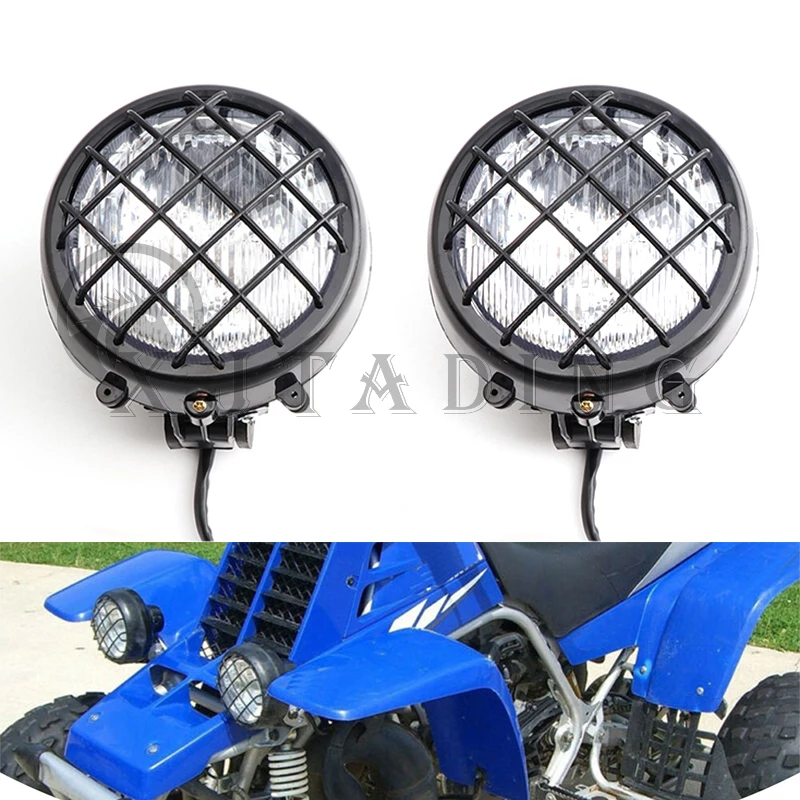 2Pcs Front Head Light Lamp Headlight For 70cc-150cc 4 Wheeler Quad Dirt Bike Go kart ATV Dune Buggy for Yamaha Banshee 87-2006