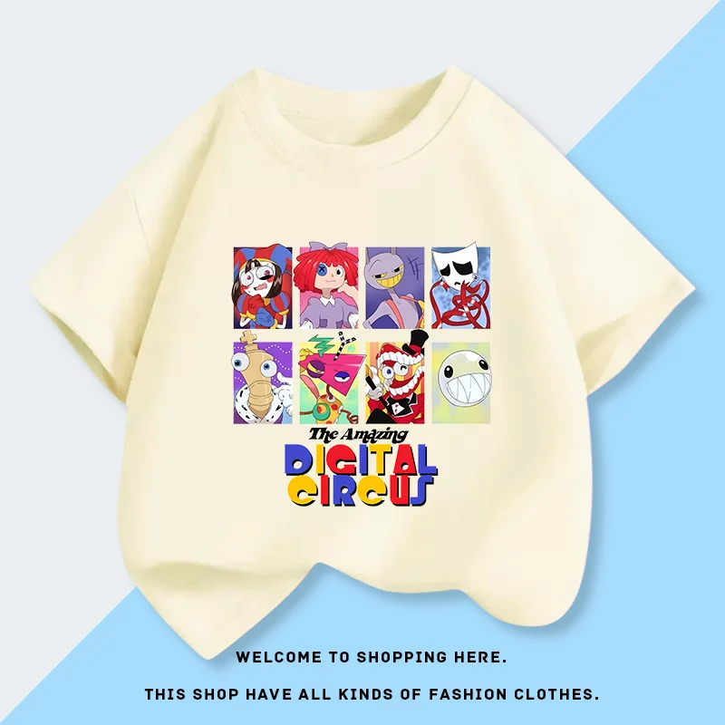Magical Numbers Circus Boys and Girls Short-Sleeved T-Shirt - Summer New Design Shirt for Children with Elegant Half-Sleeves