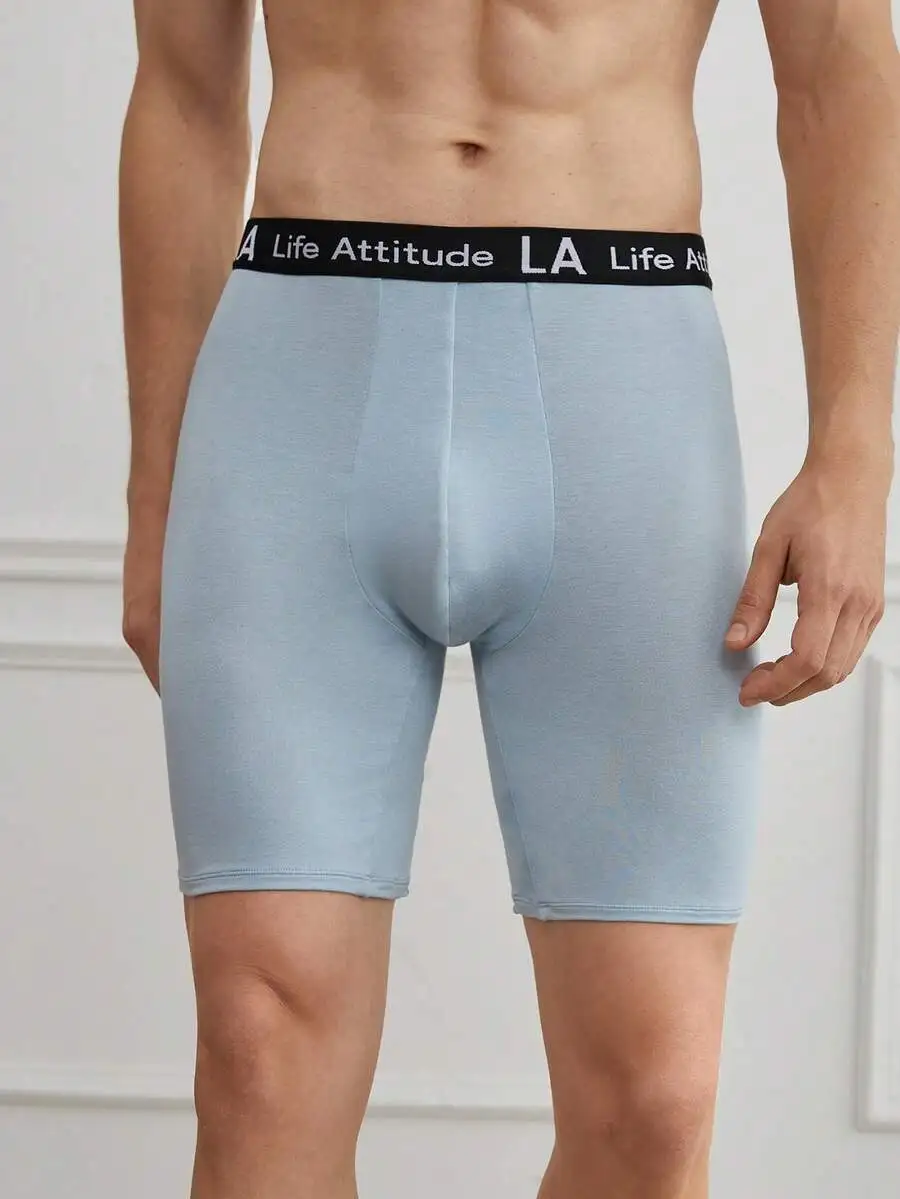 

Mens Slim Fit Comfortable Casual Boxer Shorts With Letter Waistband