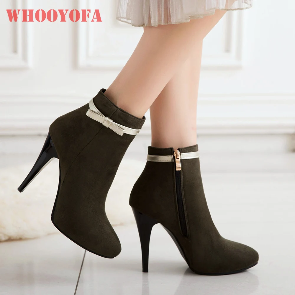 

2026 New Spring Mature Black Yellow Women Ankle Booties Platform High Heels Lady Shoes Plus Small Big Size 13 31 44 48 50