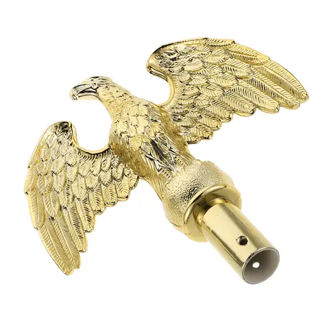 1pc Flagpole Eagle TopperPlastic Eagle Flag Pole Ball Topper Gold Flagpole Finial Ornament Fit Telescopic Sectional Rod