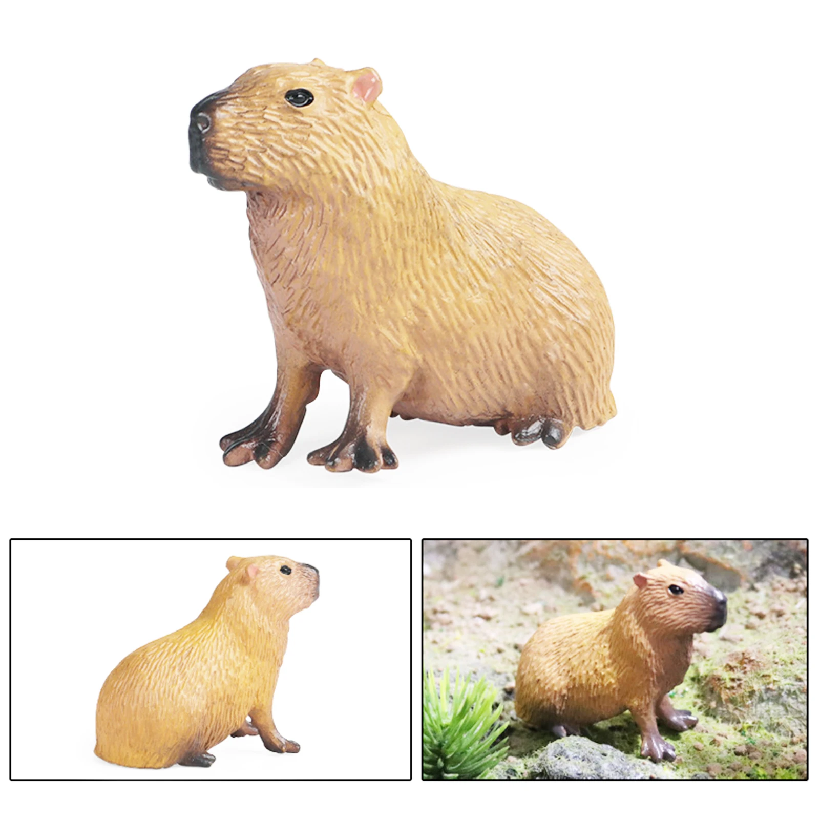 Simulation Capybara Figures Ornaments Lovely Educational Wildlife Animals Model Toy for Kids Scientific Cognitive Toys