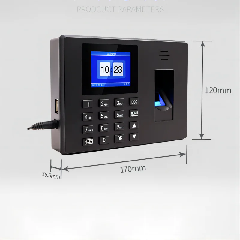 Máquina de asistencia electrónica F06 (huella dactilar + contraseña), No es necesario instalar el Software, copia de datos directamente desde unidad Flash USB