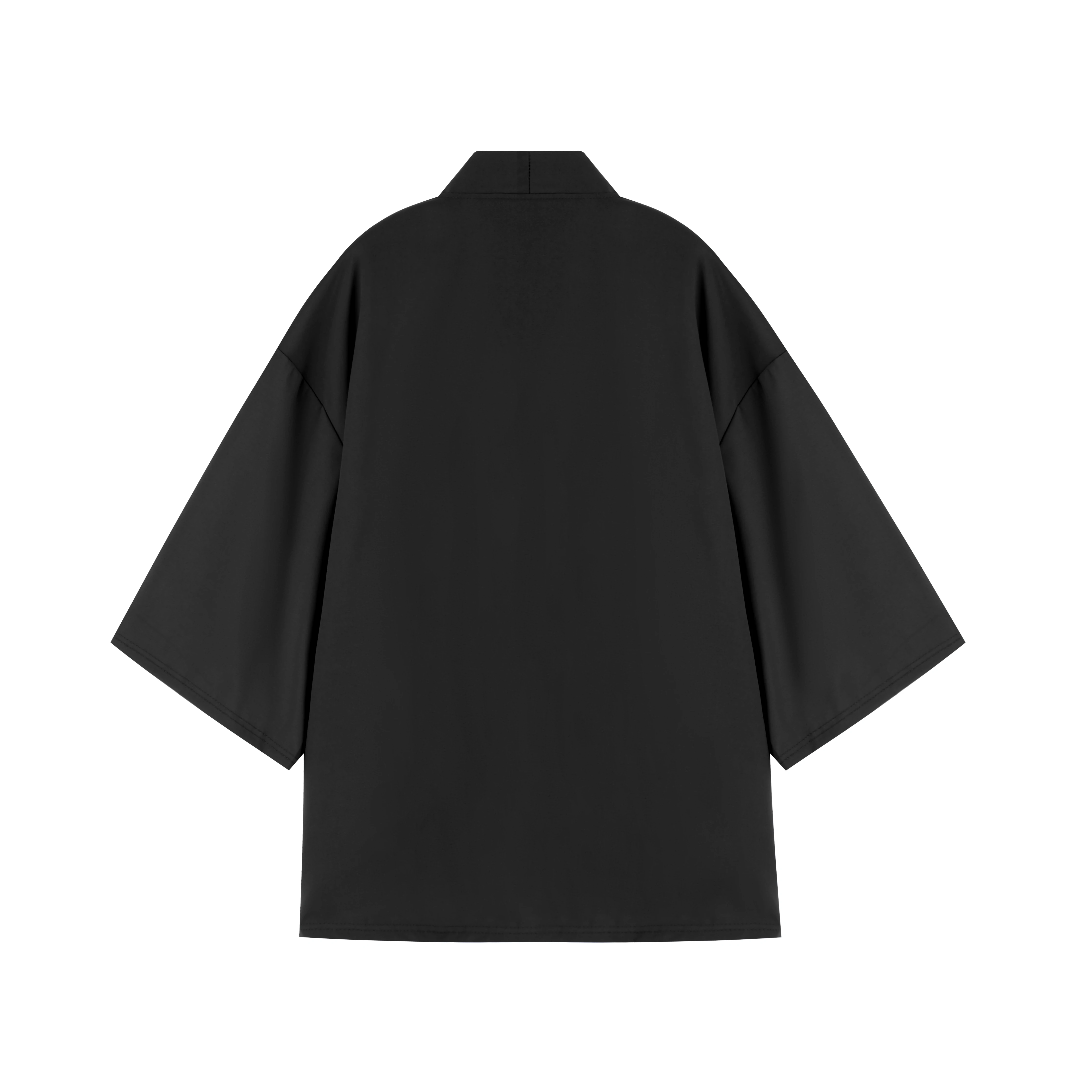 قميص رجالي أسود ثوب الكيمونو الياباني قميص كيمونو بالأزرار الصينية التقليدية الرجال خفيفة الوزن بلايز كيمونو الرجال سترة عباءة رداء #3