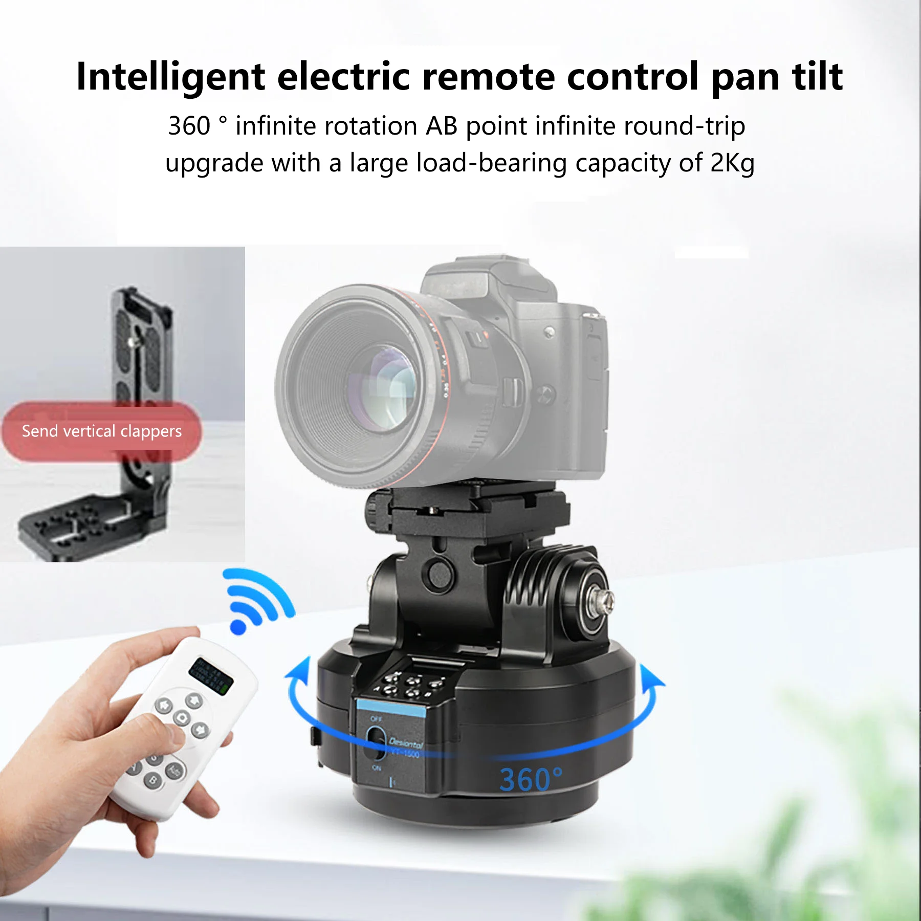 ZIFON YT1500 Tracking PTZ Intelligent Electric Remote Control Pan Tilt Wireless Remote Control Stabilizer for Phones Cameras