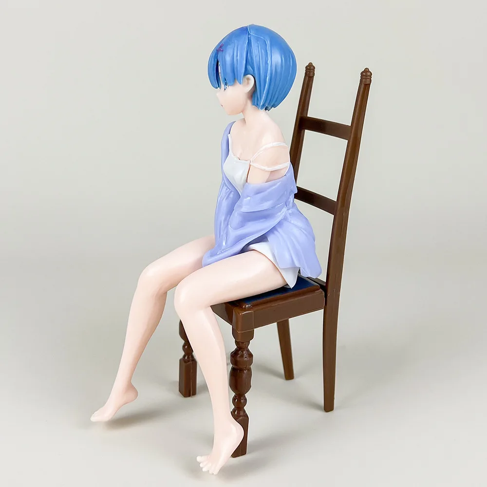 Chair Sitting Pajam Doll Re:Zero Rem PVC Statue Action Figurine Desk Collectible Anime Model Toys Figures Gift