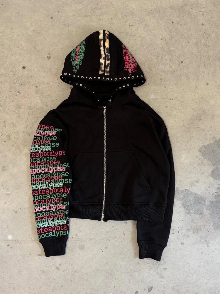 

Осенне-зимняя новая повседневная простая модная куртка на молнии с буквенным принтом для мужчин и женщин y2k