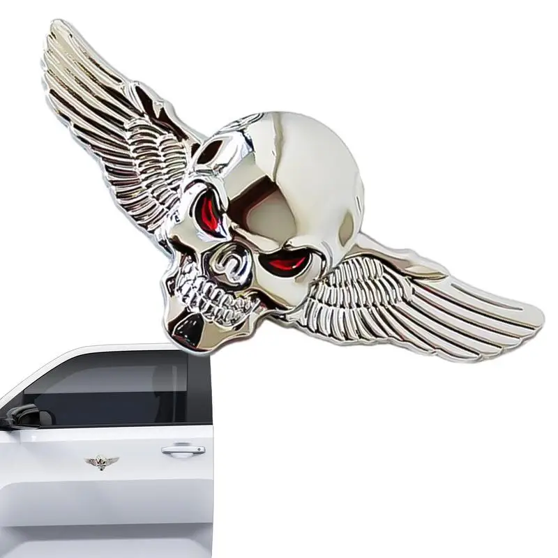 3D Metal Car Sticker Decoration Sticker Skeleton Car Bumper Decals Car Emblem Solid Metal Auto Emblem Badges Stickers Car