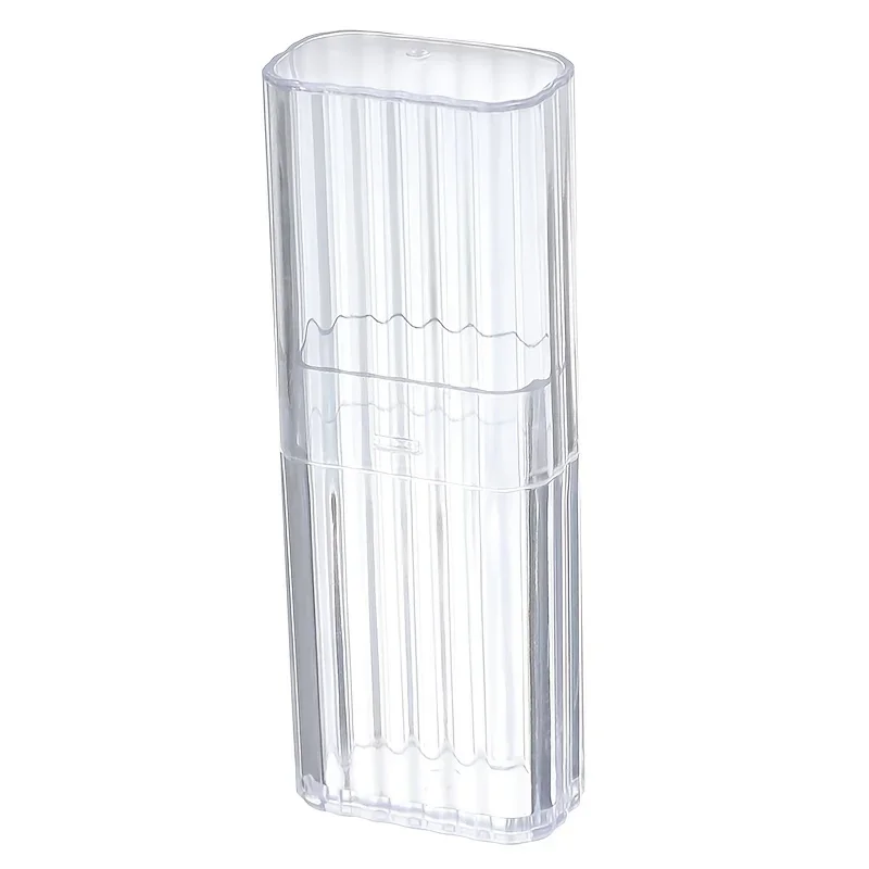 1pc Portable Transparent Storage Box, Practical Toothpick Cotton Swab Case for Travel or Business Trip