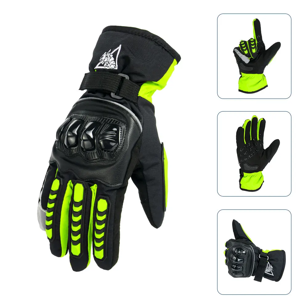 

Riding Gloves Motorcycle Winter Thicken Thermal Skiing Gloves Waterproof Racing Hard Shell Protective Gear for Kawasaki Ducati