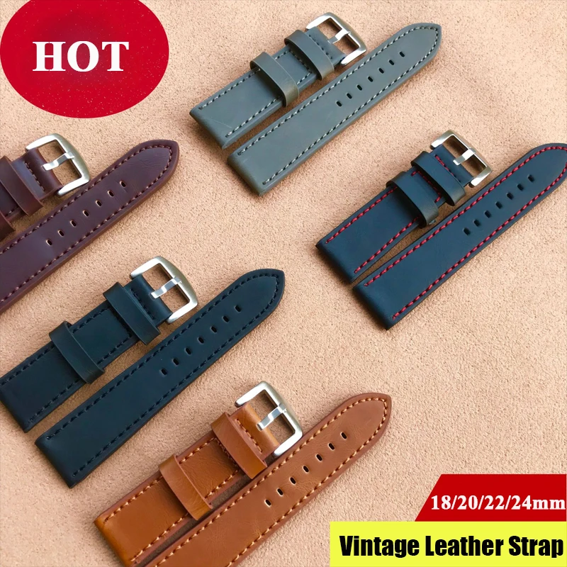 18mm 20mm 22mm 24mm Frauen Männer Armband Echtes Leder Uhrenarmbänder Riemen Uhr Zubehör Kaffee Schwarz gürtel Strap Ersatz