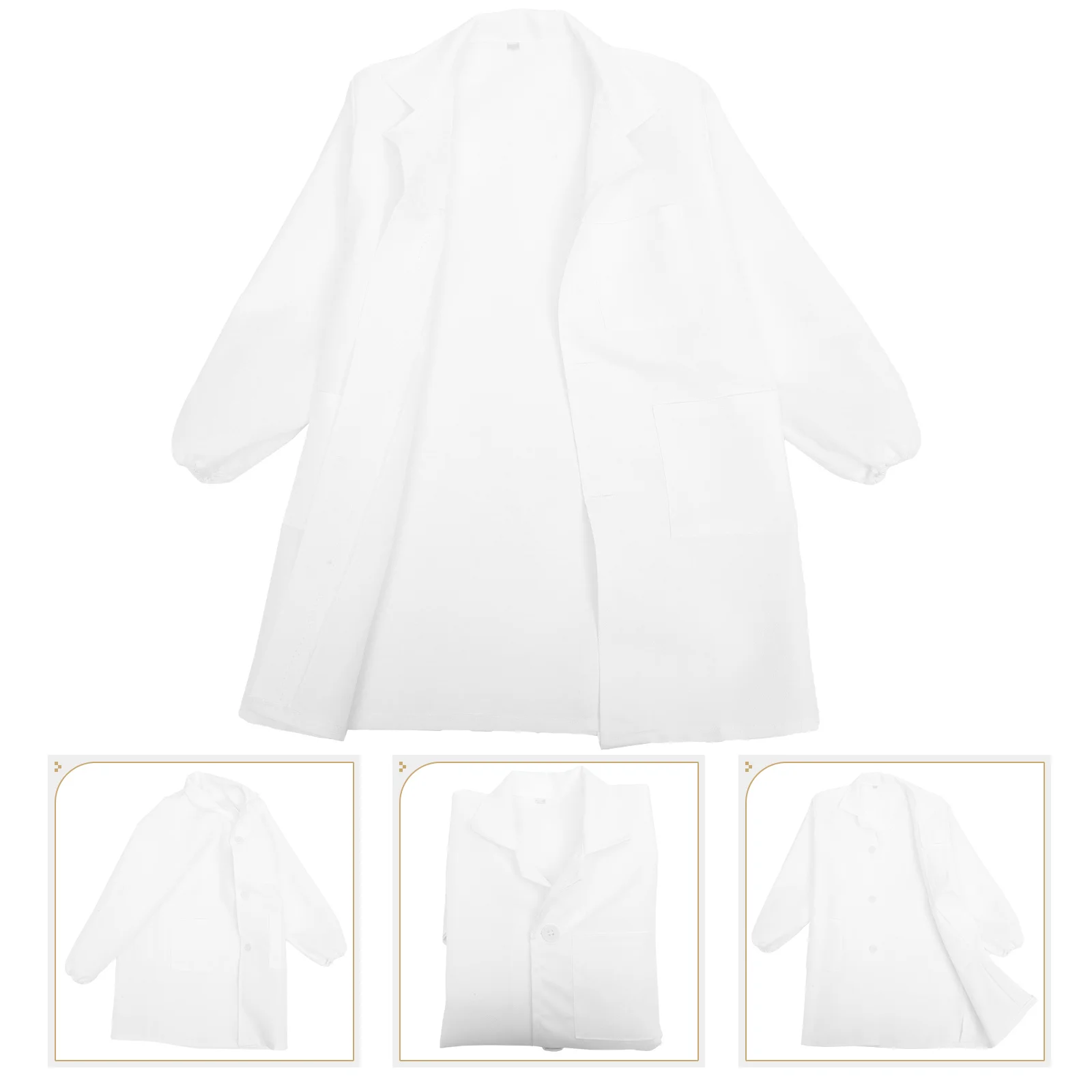 

Kids Lab Coat White Experimental Clothes Science Costume 105cm Long Sleeve Toddler Kindergarten Performance Lovely Scientist