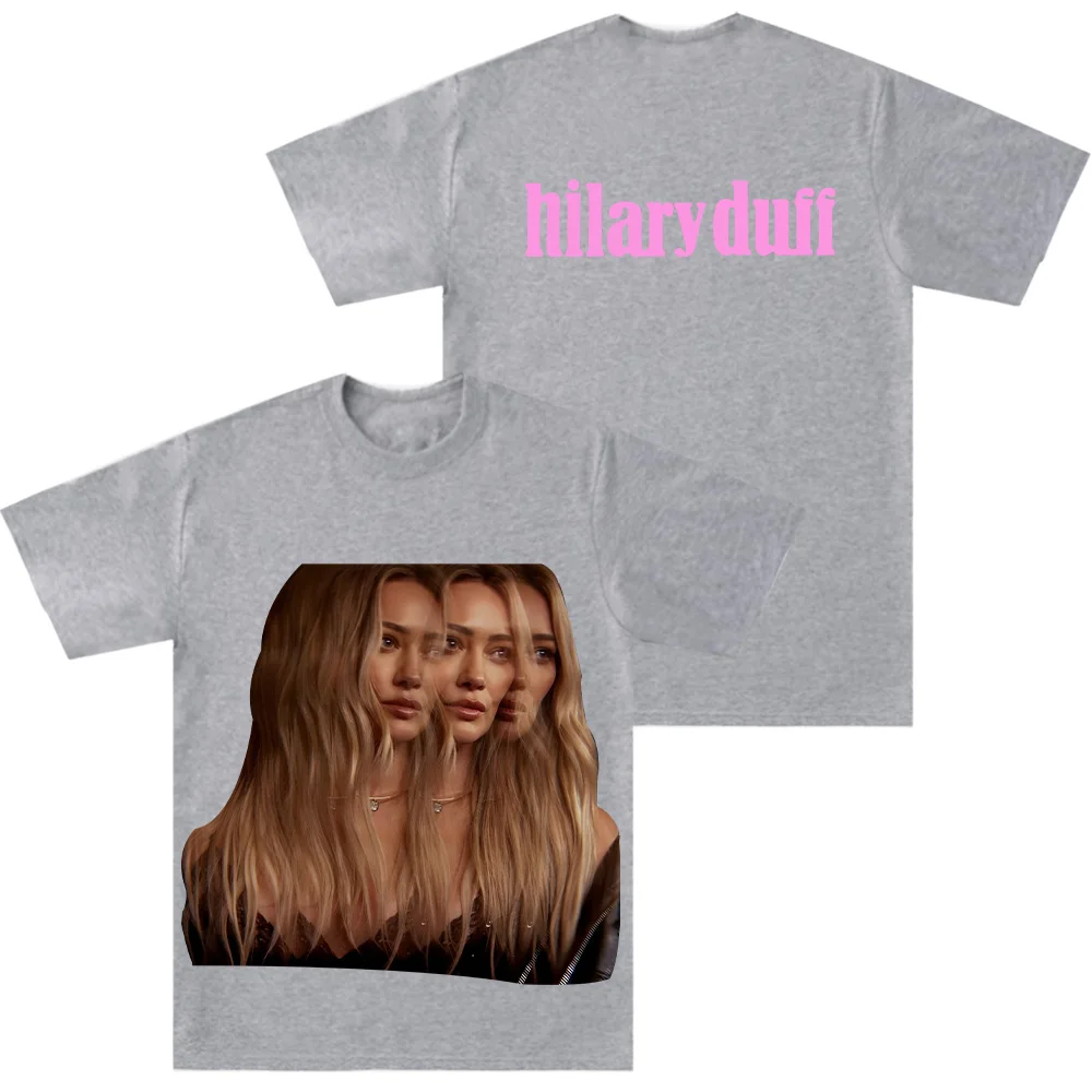 Hilary Duff Mature Photo Tee O-Neck Short Sleeve Fans Gift T Shirt Women Men Cotton High Quality T-shirt Fashion Comfort Y2K Top