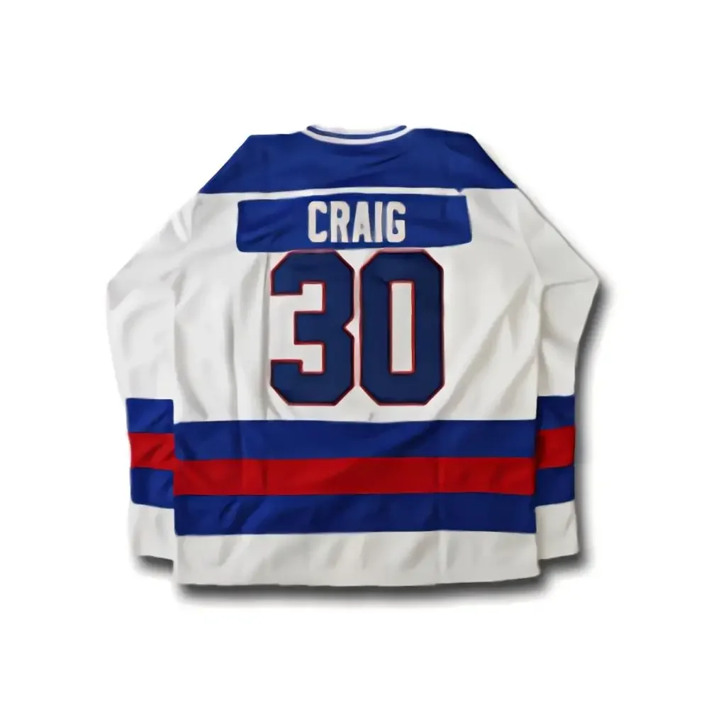 1980 Miracle On Ice Team USA 30 Jim Craig Jersey 17 Jack O\'Callahan 21 Mike Eruzione Blue White Stitched Ice Hockey jerseys