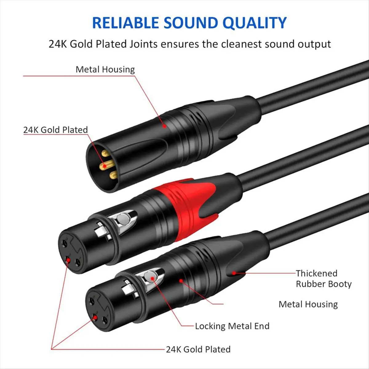 [HOT] XLR to XLR Y-Splitter Cable Balanced XLR Female to Dual XLR Male Audio Microphone Adapter 2 XLR to XLR Audio Adapter,A