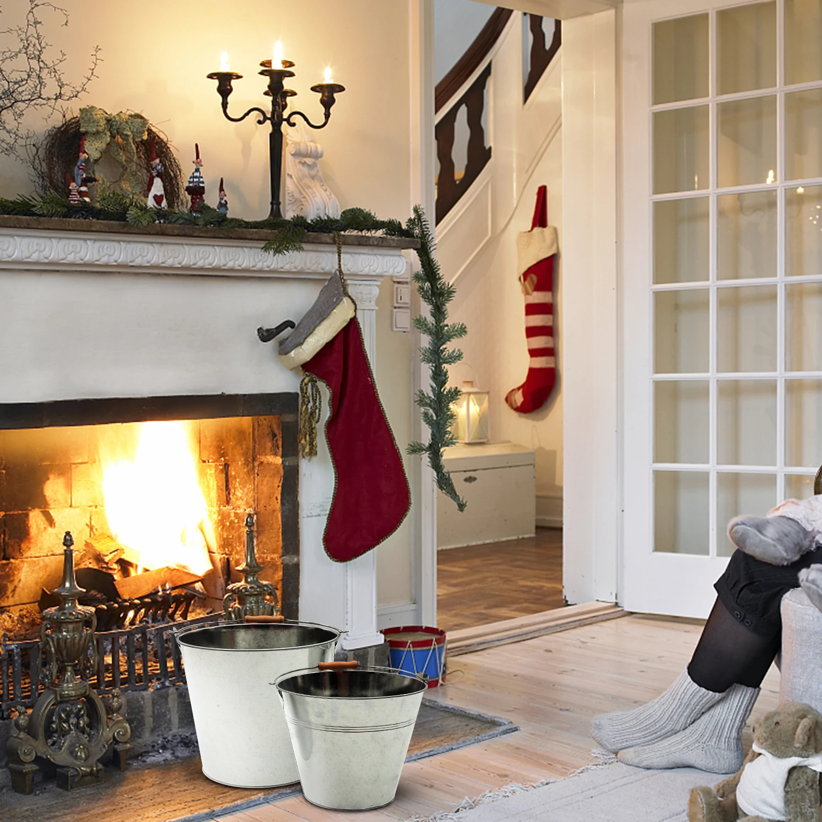 2 قطعة حامل فحم الشواء سعة كبيرة دلو رماد معدني لحفرة النار الموقد الخشب الموقد في الهواء الطلق تخزين الفحم الحديد الرماد