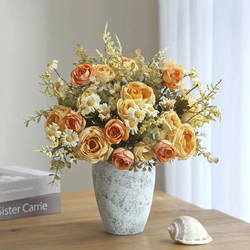 

Artificial Flower Silk Rose Sunflower Home Room Table Wedding Wreath Bridal Bouquet Decora Valentine Outdoor Garden DIY Gift Box