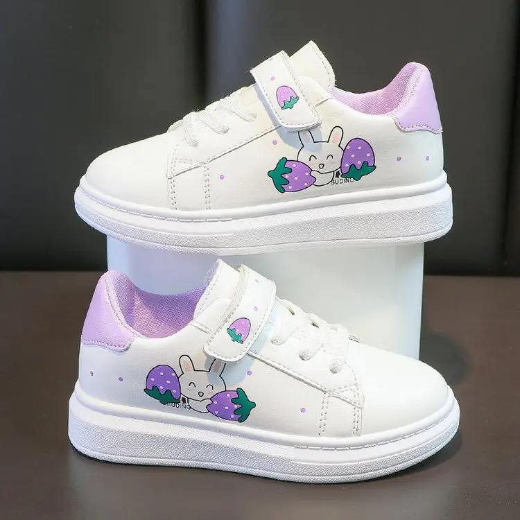 Zapatos planos informales para niñas y estudiantes, zapatillas deportivas para correr, color blanco sólido, para primavera y otoño, para