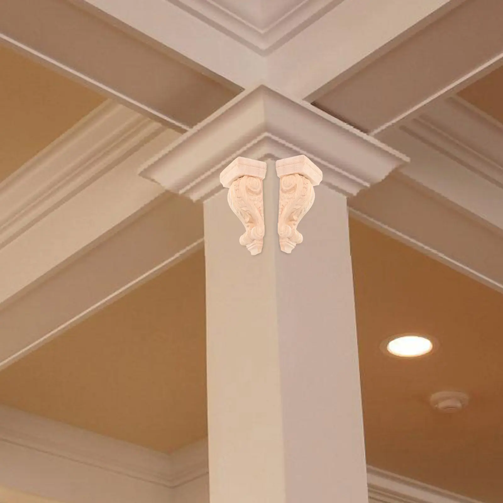 Wooden Roman Column Corbels Carved Decorative Shelf Brackets Vintage Wall Shelf Corner Trim for Home Wall Decoration