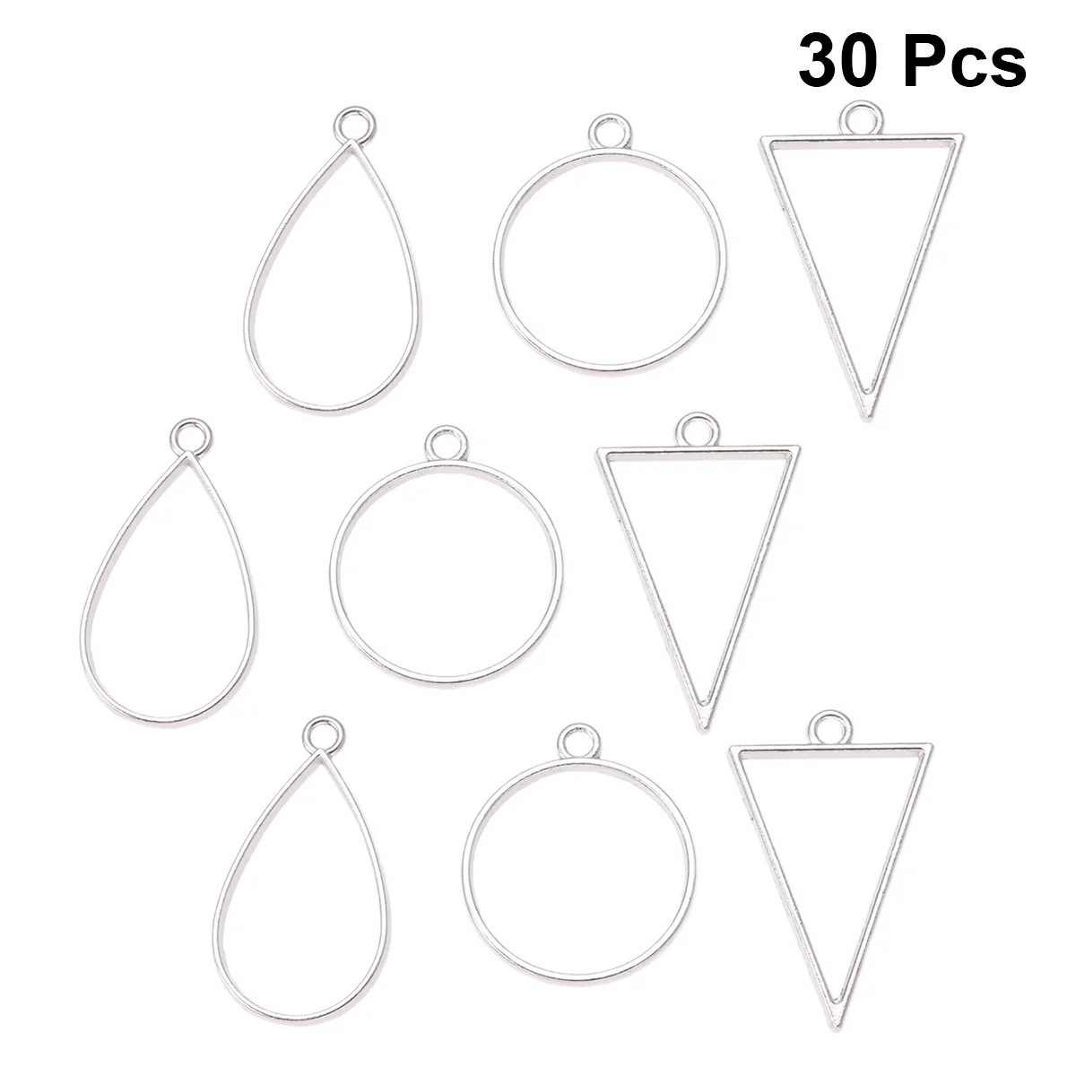 30 Pcs Handmade Jewelry Making Accessories Pendants DIY Zinc Alloy Simple Frame Design Retro Creative Gifts for Students