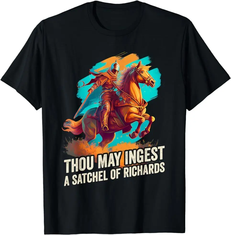 NEW LIMITED Art Thou May ingest a Satchel of Richards Vintage T-Shirt Fun Printed Clothing Y2K Summer