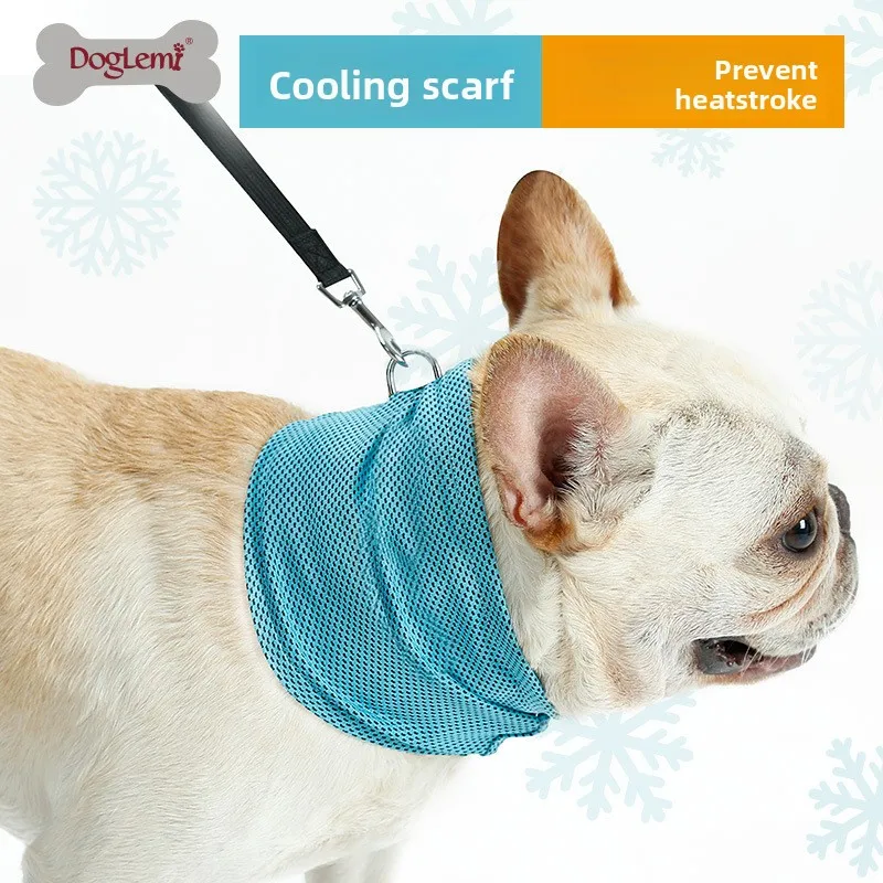 

Pet Summer Cooling Neck Scarf for French Bulldogs, English Bulldogs, Dogs, and Cats Triangular Cooling Scarf for Pets