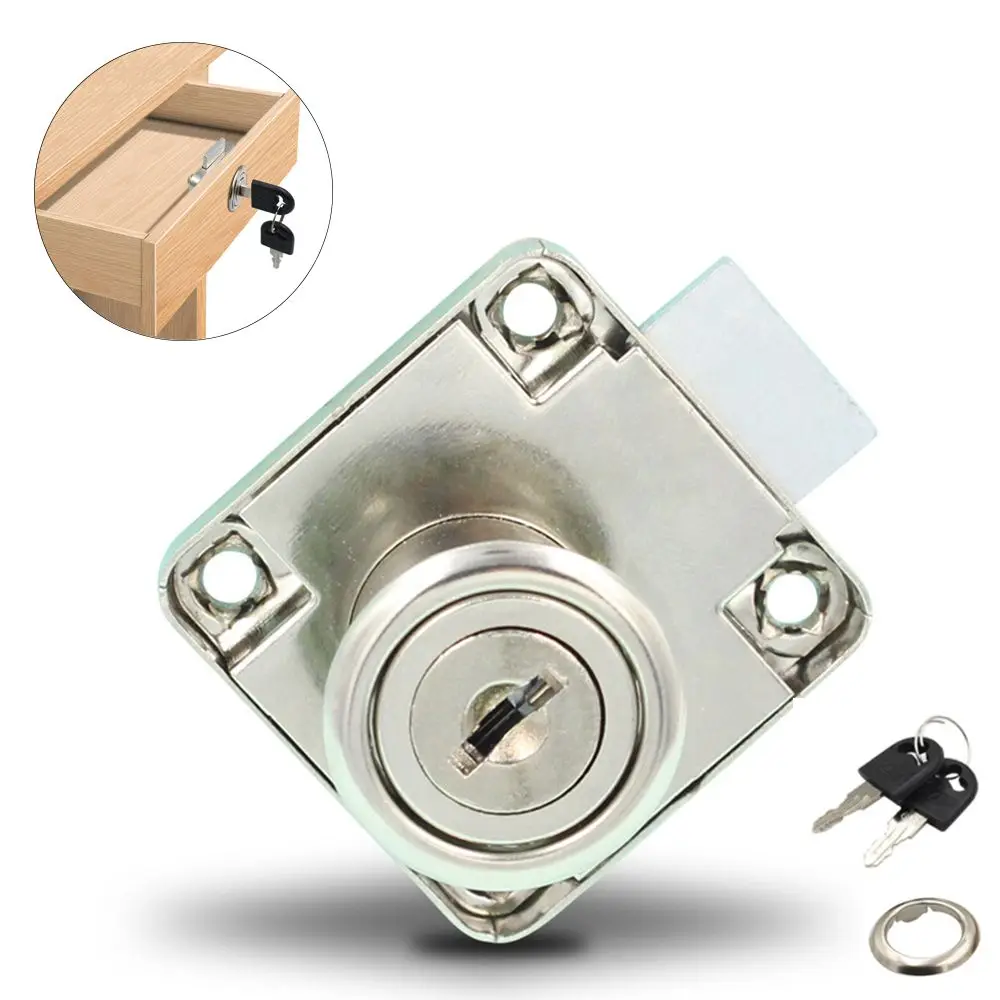 Professional Zinc Alloy Burglarproof Drawer Lock 2 Keys Wardrobe Cabinet Locker
