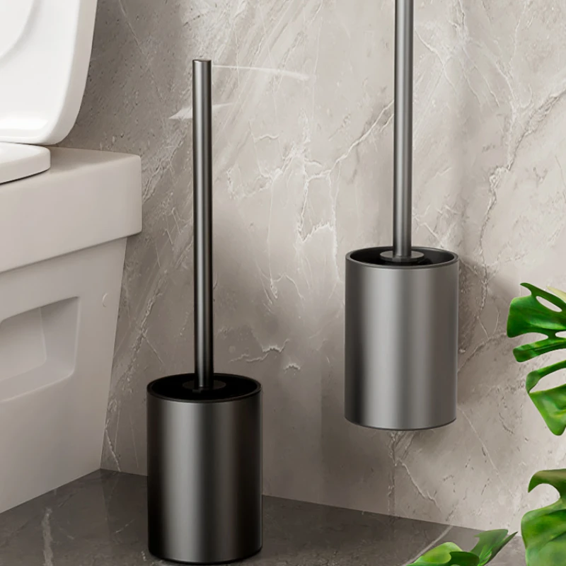 Space aluminum Wall mounted toilet brush Bathroom hardware accessories home decoration Punching installation Toilet cleaning