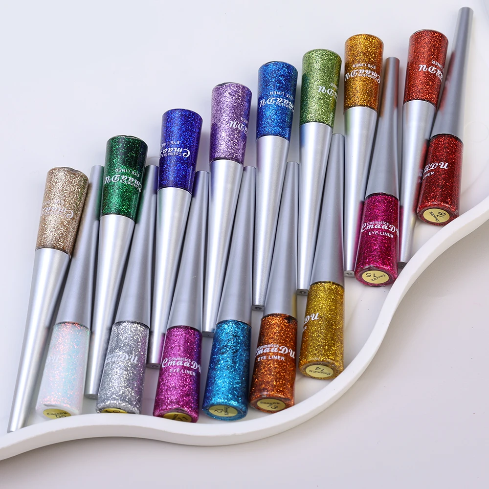 16 Color Glitter Eyeliner Pencil Waterproof Pearl Long Lasting Colorful Pigment Liquid Eyeliner Pencil Eye Makeup Cosmetics