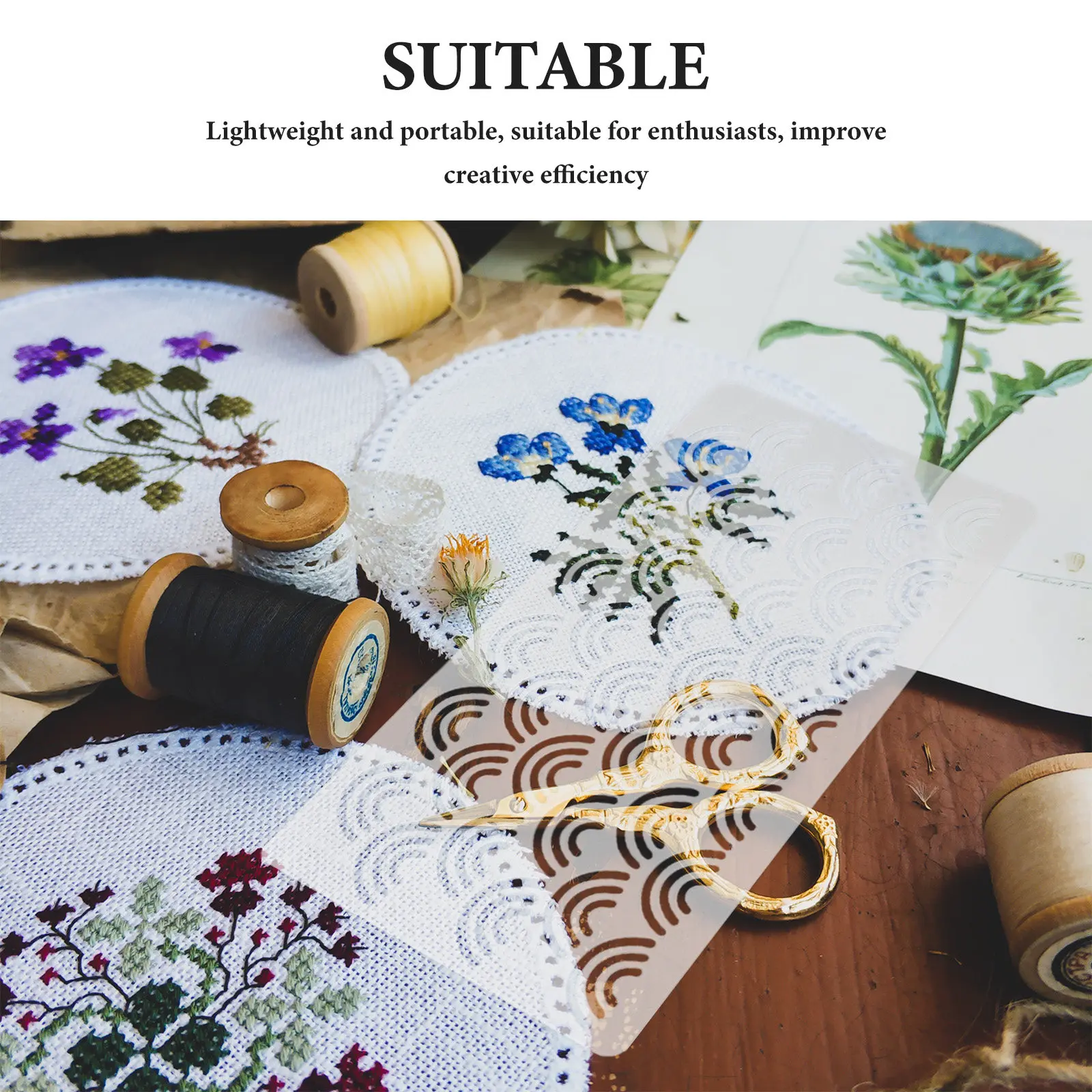 4Pcs Acrylic Quilting Template Ruler Transparent Sashiko Stencil for Hand Embroidery Geometric Pattern Quilting Stencils and