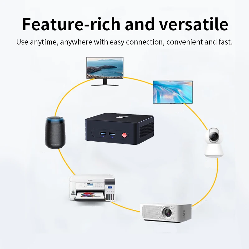 sibolan Mini PC, Intel Core i3-N305 (fino a 3,8 GHz) 8C/8T, doppia LAN 2,5G, mini PC desktop Windows 11, triplo display 4K