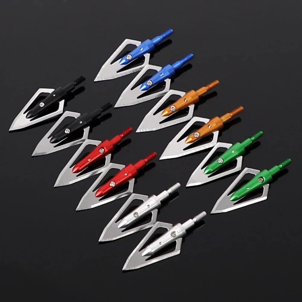 6/12 قطعة الرماية 100 الحبوب الصيد برودهيدس 2 شفرة رؤوس السهم رؤساء السهم نصائح لقوس منحني/قوس مجمع/الرماية القوس والنشاب #2