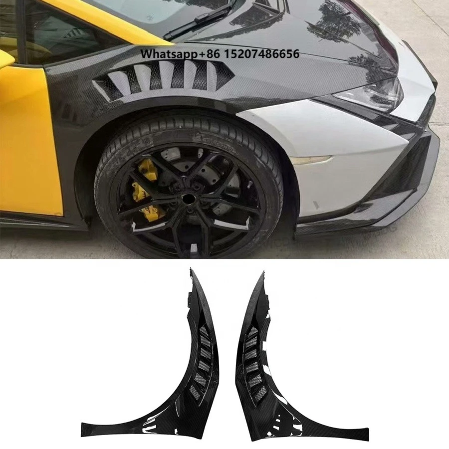 V Style Carbon Fiber Front Fender for LP580 LP610 Car Front Vented Fender Wheel Arch Mudguard Bodykit