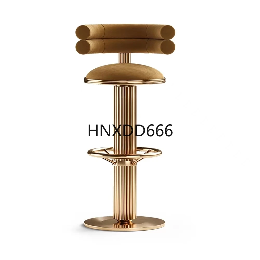

Simple modern bar chair light luxury metal stainless steel island chair