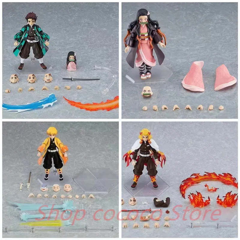 Demon Slayer Kamado Nezuko Figma 508-dx Tanjiro 498-dx Zenitsu 522-dx Kyojuro Rengoku 553 6