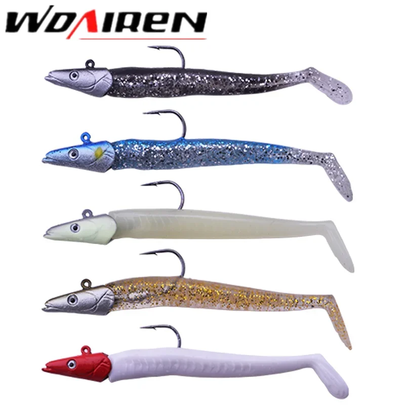 1 Pc Jig Head Hook Fishing Lure 11.5cm 22g Silicone Soft Bait Sea Fishing Artificial Rubber Bait Bass Pesca Fishing Tackle