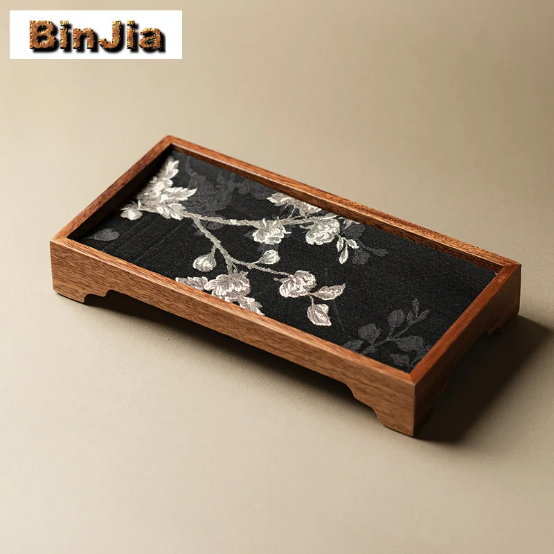 Walnut Rectangular Tea Tray Zen Cake Rack Coffee Storage Board Cutlery Organizer Dishes For Serving Tea Ceremony Accessories