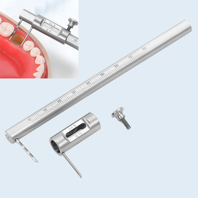 Suwmiarki pomiarowe do implantów ortodontycznych można przesuwać liniał pomiarowy 0-80 mm linijka miernicza ze stali nierdzewnej