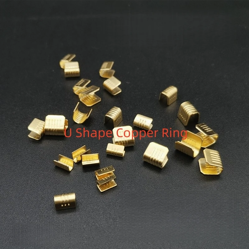 100Pcs U Shape Copper Ring Terminals Non-Insulated Car and Motorcycle Cable Wire Butt Splice Crimp Connectors Docking Terminals