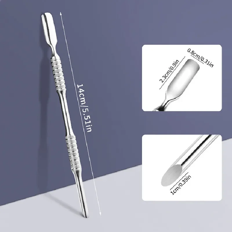 Double Head Dead Skin Sanding Paper Exfoliating Stainless Steel Not Hurt Nails Mini Sanding Tablet Nail Cuticle Pusher Beveled