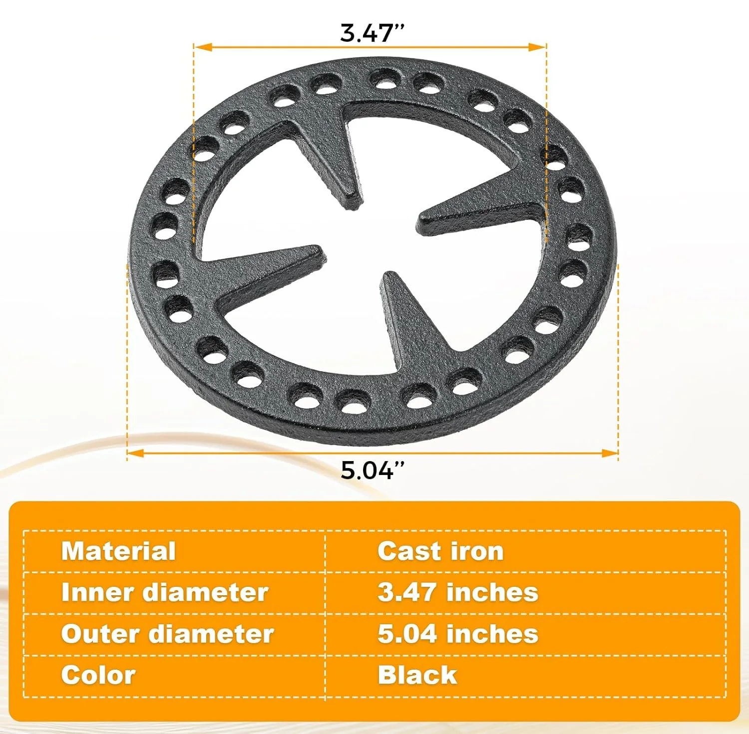 1pc Cast Iron Gas Stove Cooker Ring Reducer for Gas Stovetop Espresso Maker Coffee Moka Pot Outer Diameter 5.04