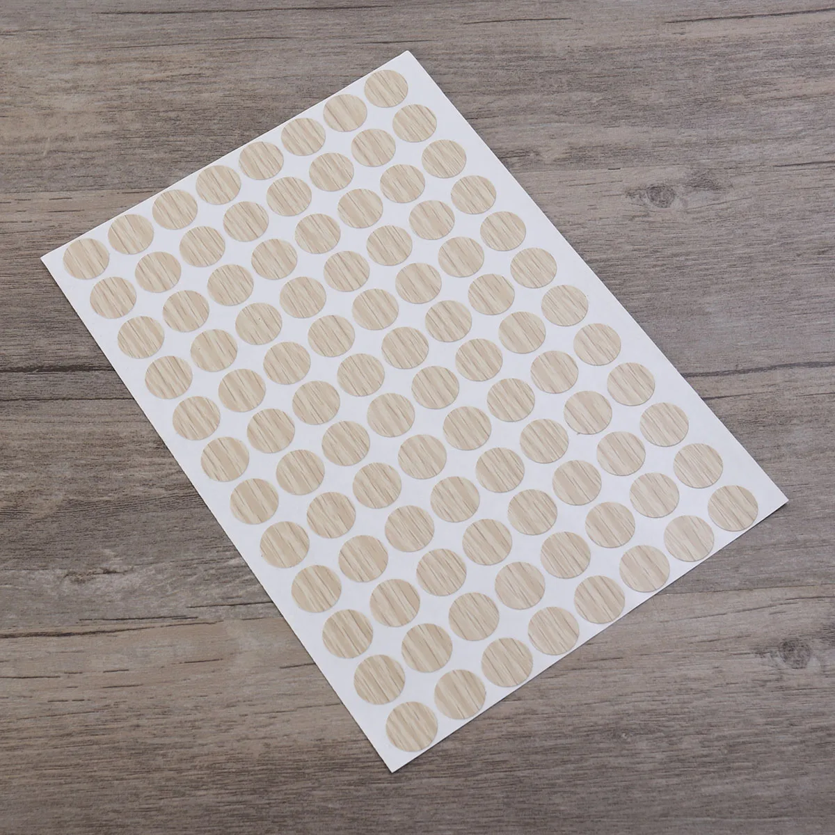 96Pcs Waterproof Screw Hole Covers Non-Slip Wood Texture Sticker for Furniture Repair Easy Apply Remove No Residue 15Mm