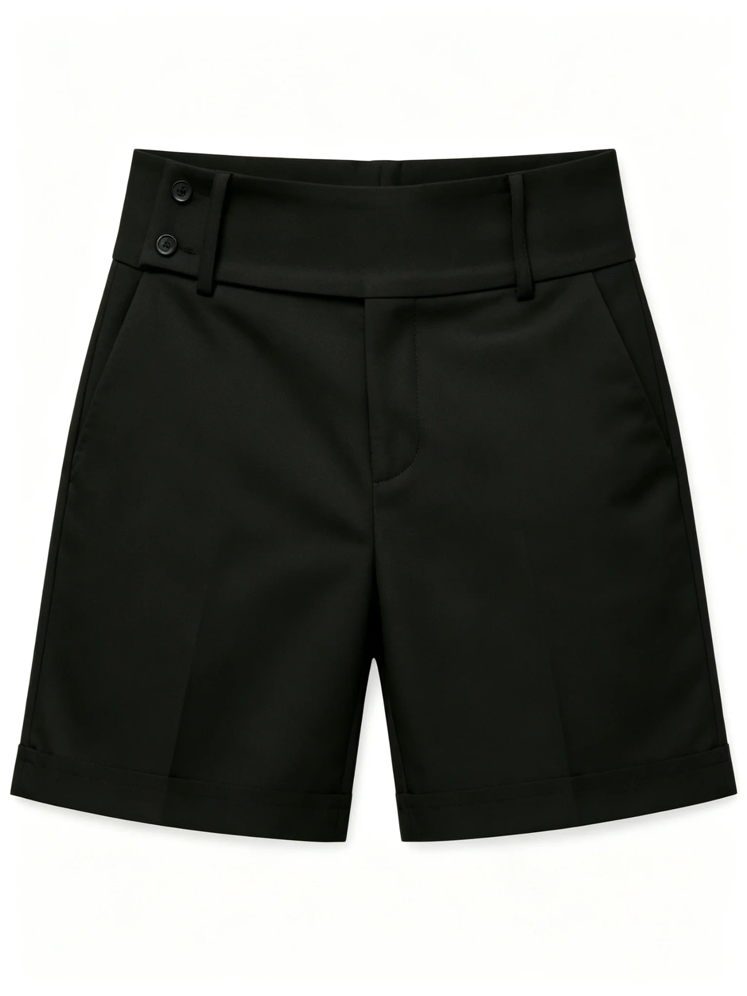 Women Black Shorts High Waist Tailored Suit Shorts Casual Office Commuting Straight Leg with Pockets Summer