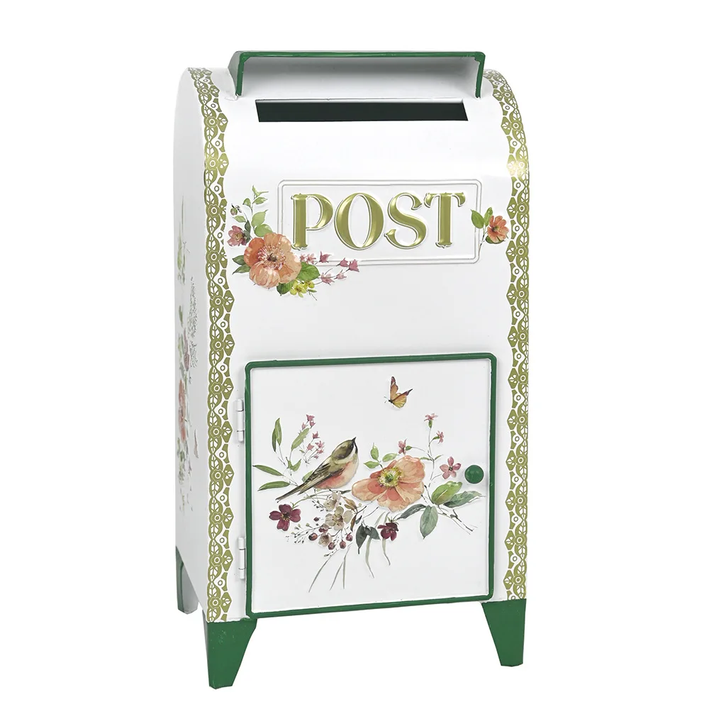 

Vertical mailbox Flower and bird iron decorative ornament Garden gardening Outdoor delivery box Mailbox Garden decoration