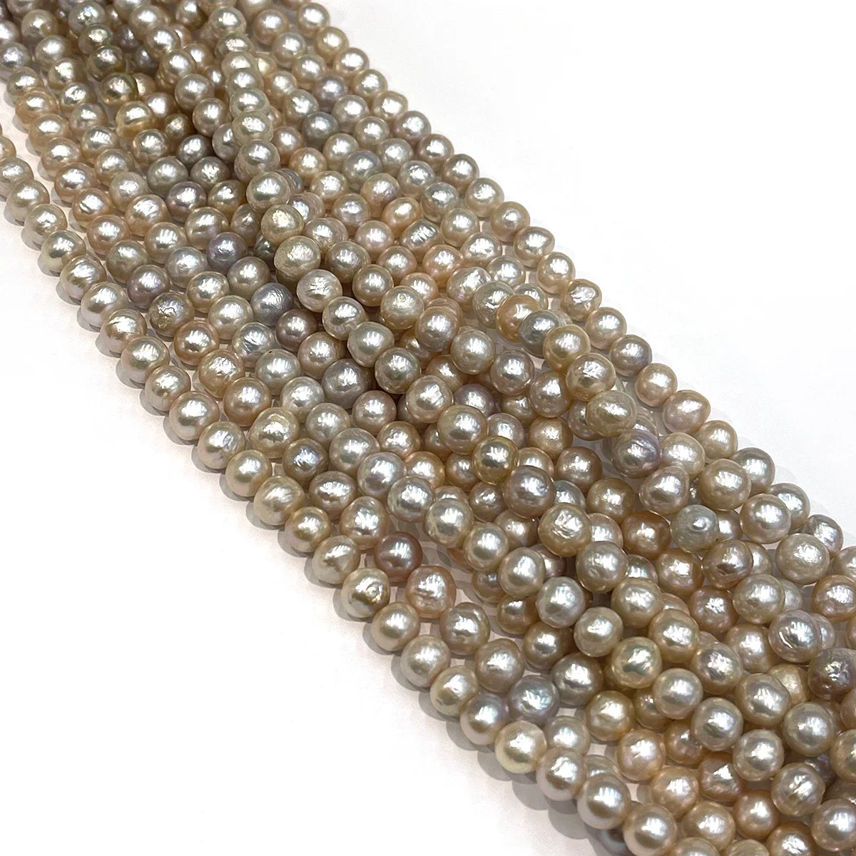 9-11mm Candy Color Near Round Natural Freshwater Pearl Loose Beads, Semi-finished Beads for DIY Handmade Jewelry Making Projects