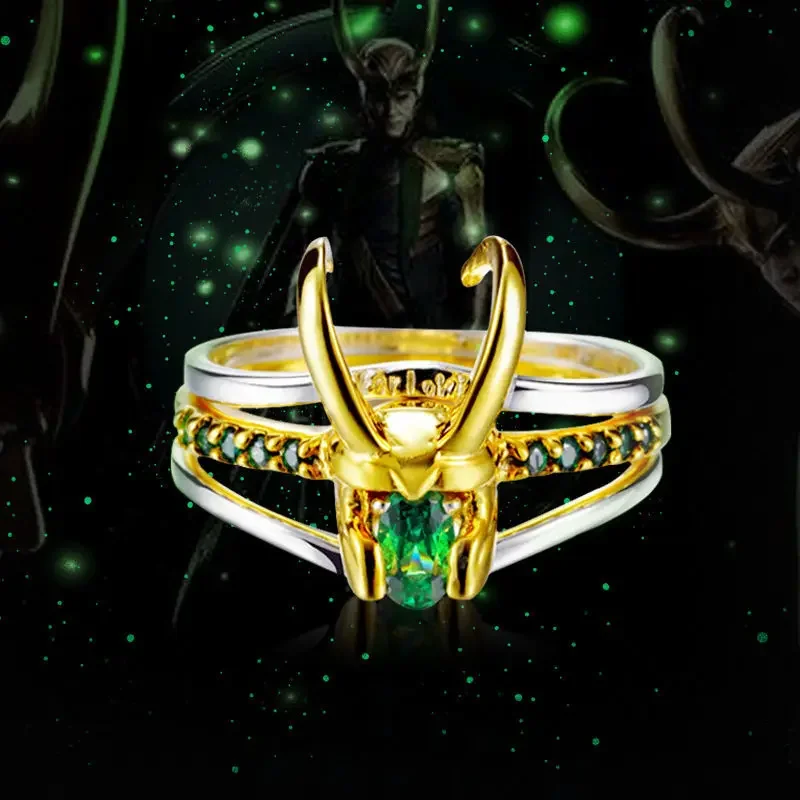 Marvel Loki Crown Helmet creative ring jewelry Avengers personalized accessories pendant pendant Peripheral Movies holiday gift