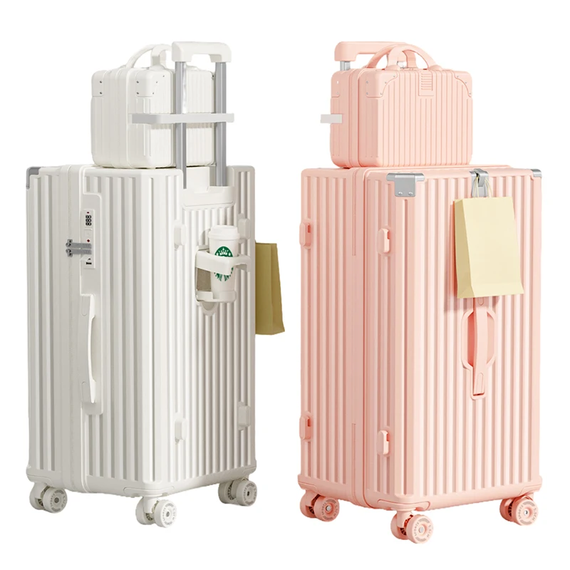 Juego de maletas multifuncionales con puerto USB para cargar dispositivos, maleta de viaje de 20 pulgadas, maletas con ruedas de 22 pulgadas