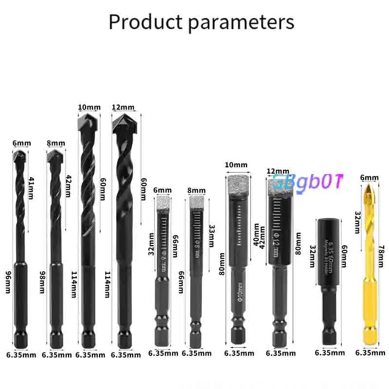 Diamond Drill Bit Dry Cutting Hex Shank for Marble Granite Tile Stone, Universal Home Renovation Core Drill Bit view 3