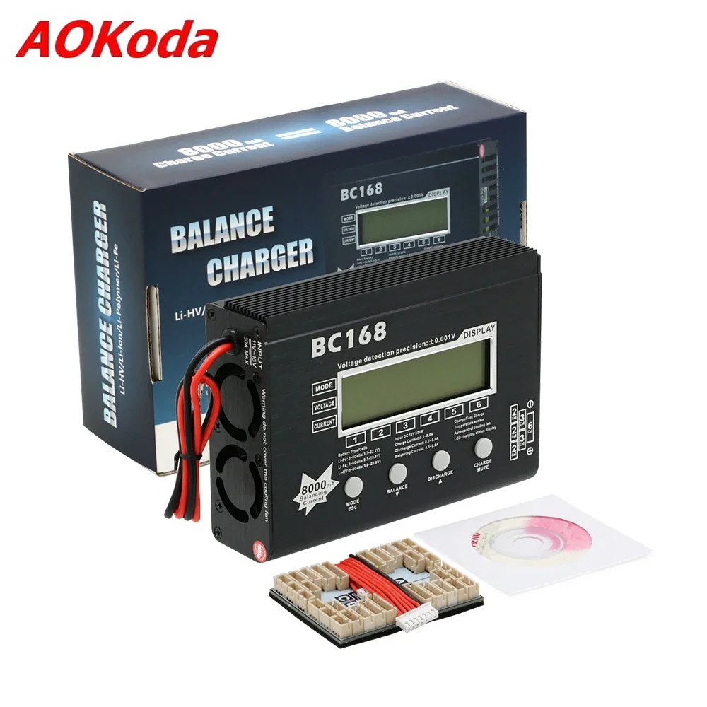 AOK BC168 1-6S 8A 200W Super Speed LCD Intellective Balance Charger/Discharger for Lipo Battery Rc Toys